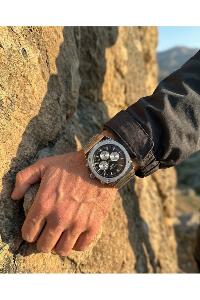 Function Erkek Kol Saati 43 mm Çelik Kordon Takvimli Multifonksiyon Quartz Saat
