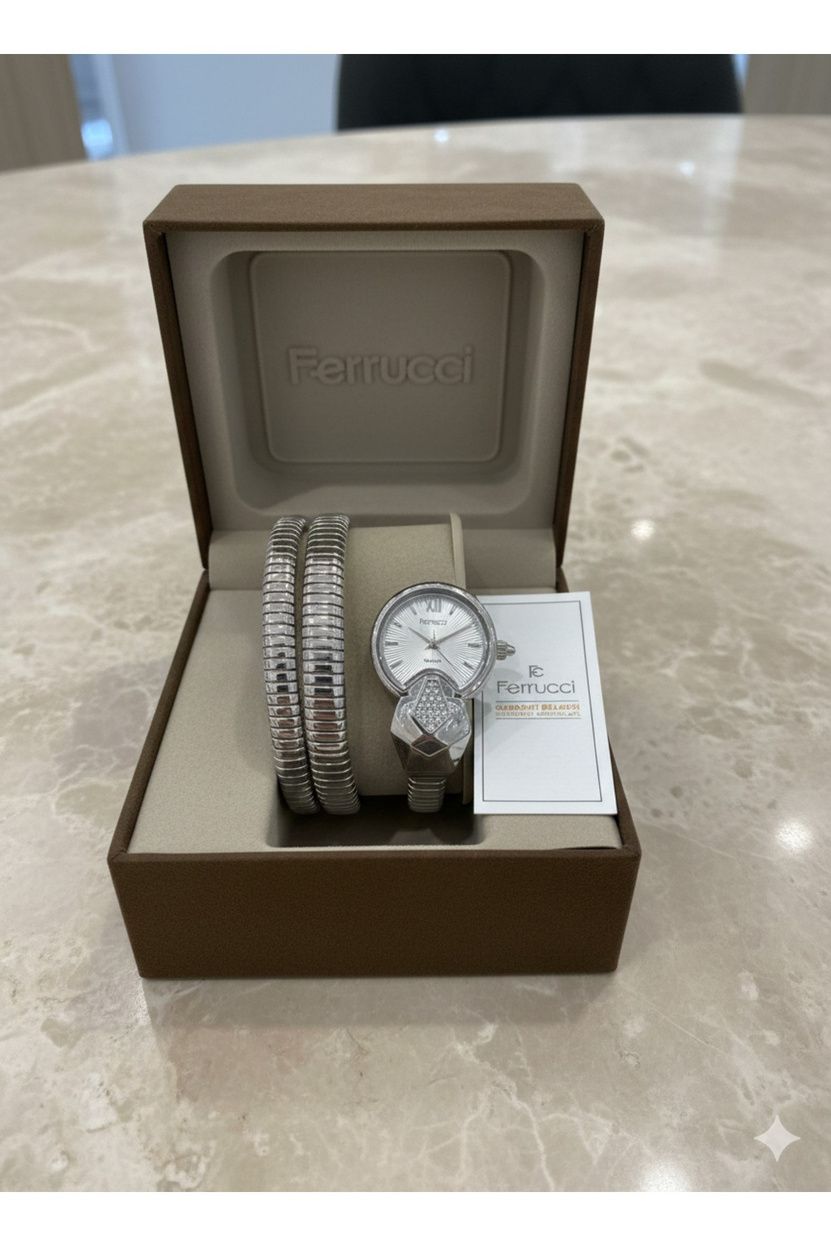Kadın Yılan Model Kol Saati Bileklik Saat Silver Quartz 3 ATM 21-25 mm Kasa Çapı