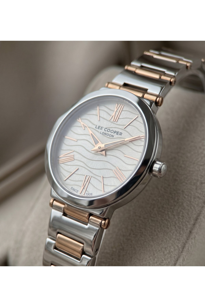 London Kadın Saati 28mm Küçük Kasa Desenli Kadran Rose Gold Detaylı İki Renk