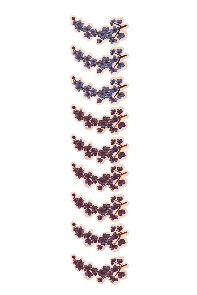 E261-5 Çiçek Desenli Sır Altı Dekal 7 cm