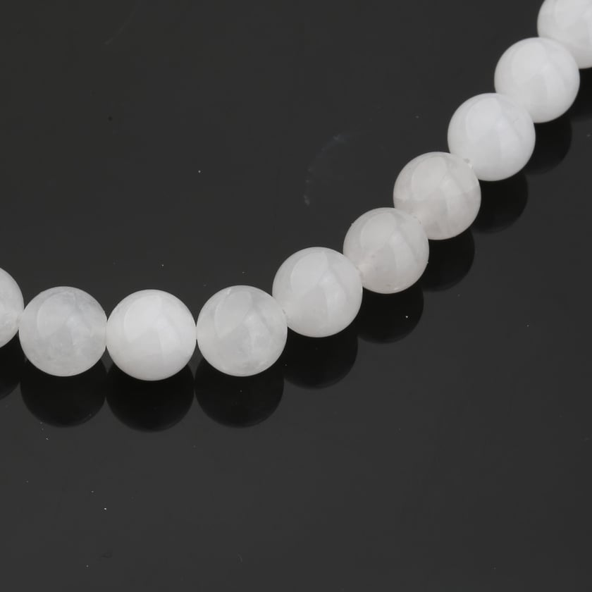 10 mm Beyaz Kuvars Taşı Boncuk