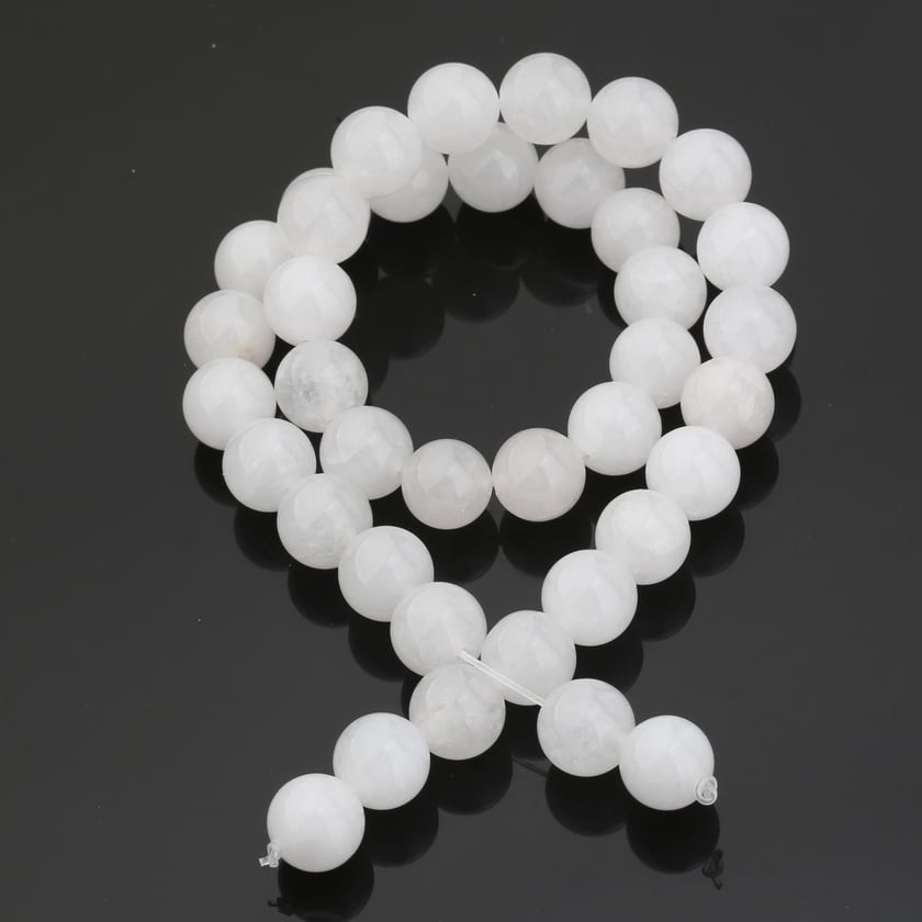 10 mm Beyaz Kuvars Taşı Boncuk
