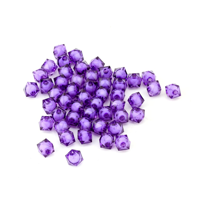 10 mm Mor Prizma Boncuk - Çanta Boncuğu