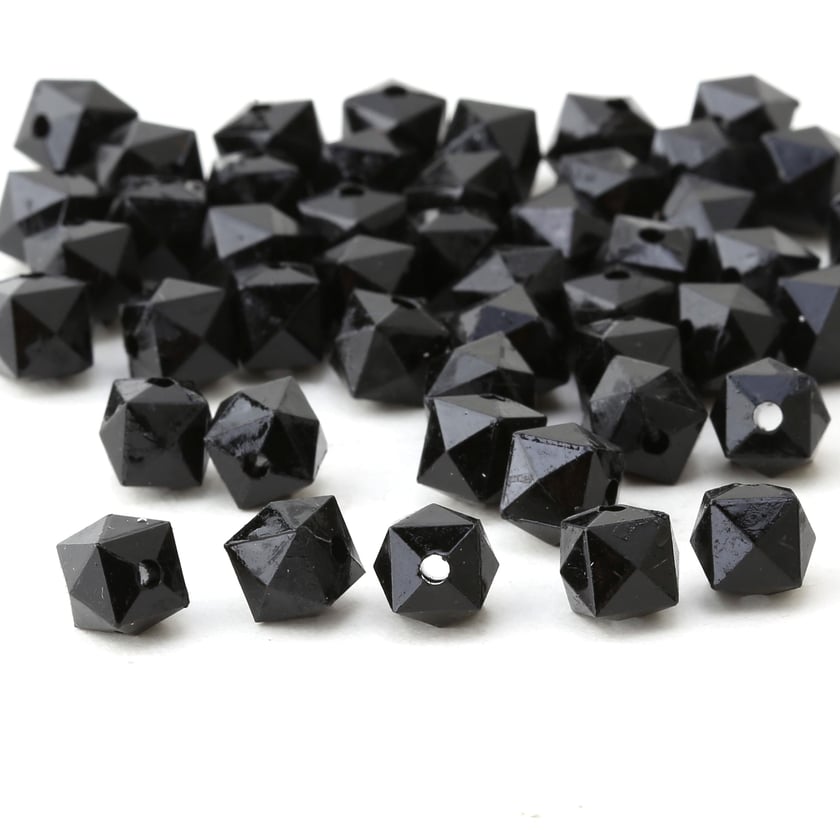 10 mm Siyah Prizma Boncuk - Çanta Boncuğu