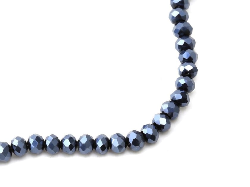 4 mm Basık Lacivert Kristal Boncuk