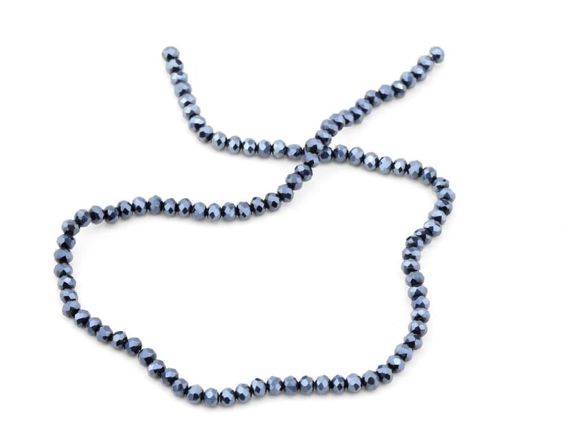 4 mm Basık Lacivert Kristal Boncuk