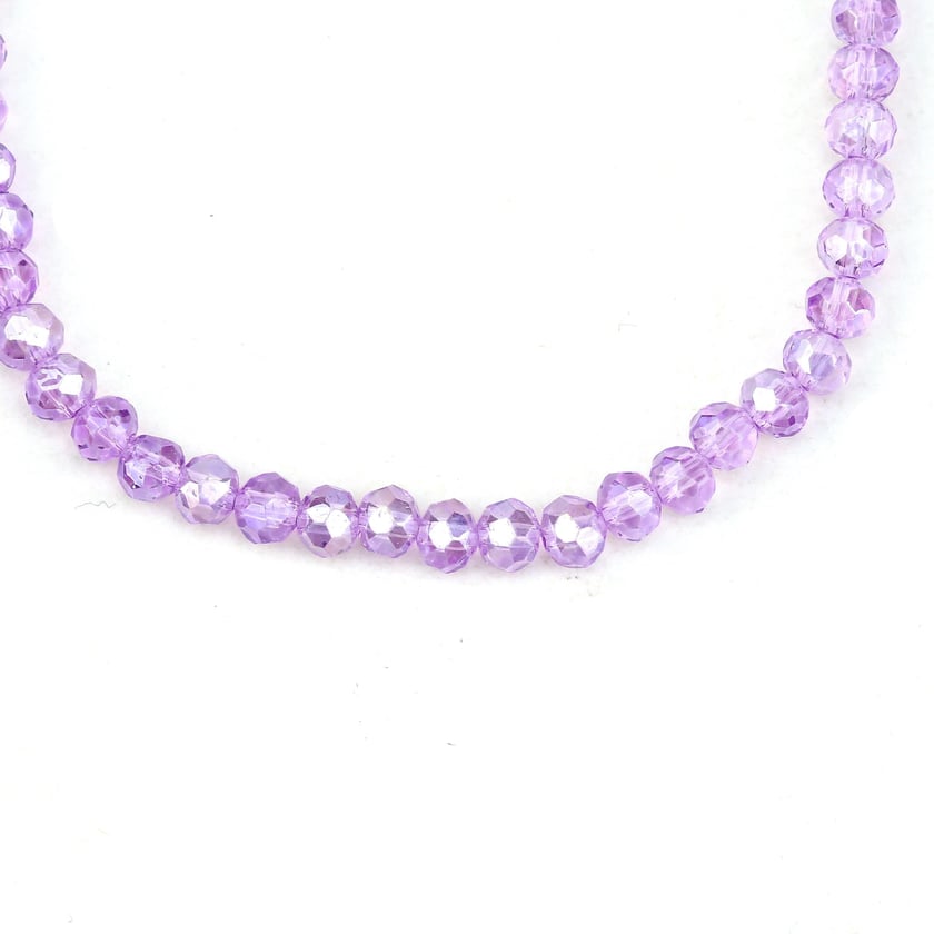 4 mm Basık Mor Kristal Boncuk