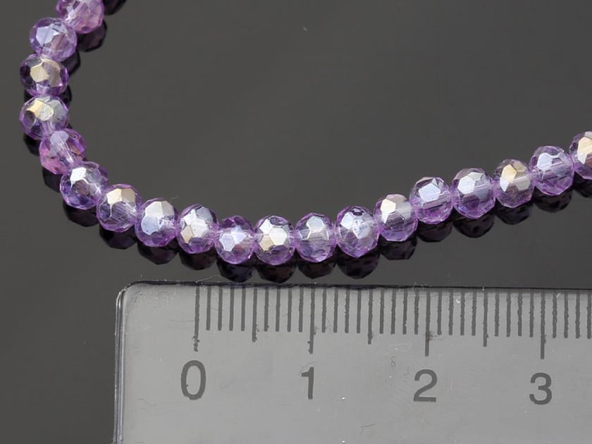 4 mm Basık Mor Kristal Boncuk