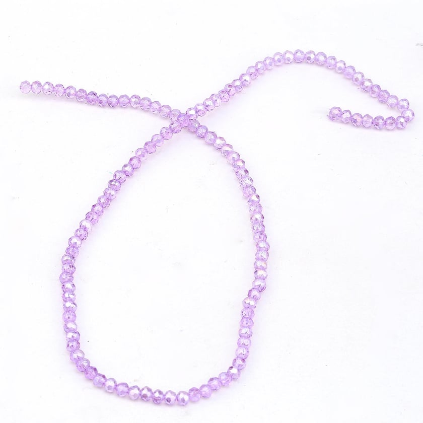 4 mm Basık Mor Kristal Boncuk