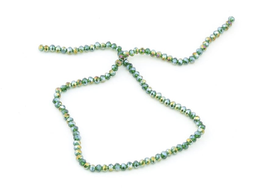 4 mm Basık Yeşil Kristal Boncuk