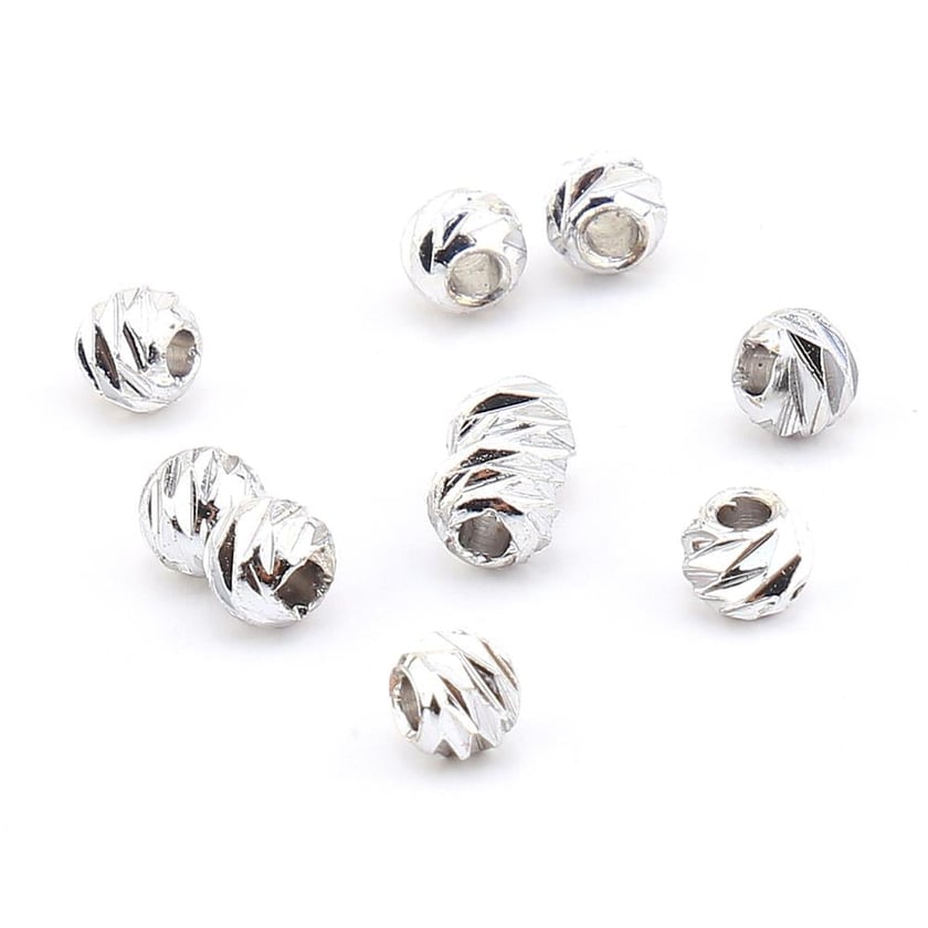4 mm Gümüş Dorika Boncuk (10 Adet)