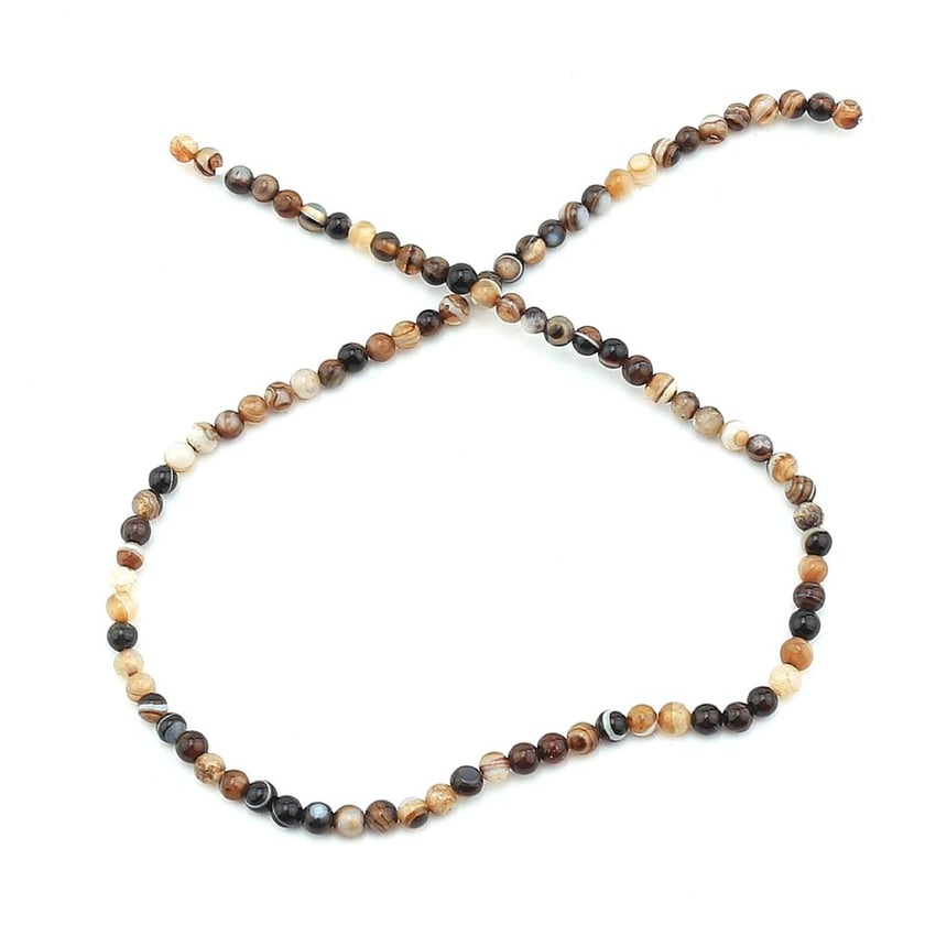 4 mm Kahverengi Akik Taşı Boncuk