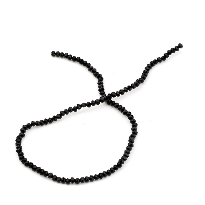 4 mm Siyah Basık Kristal Boncuk