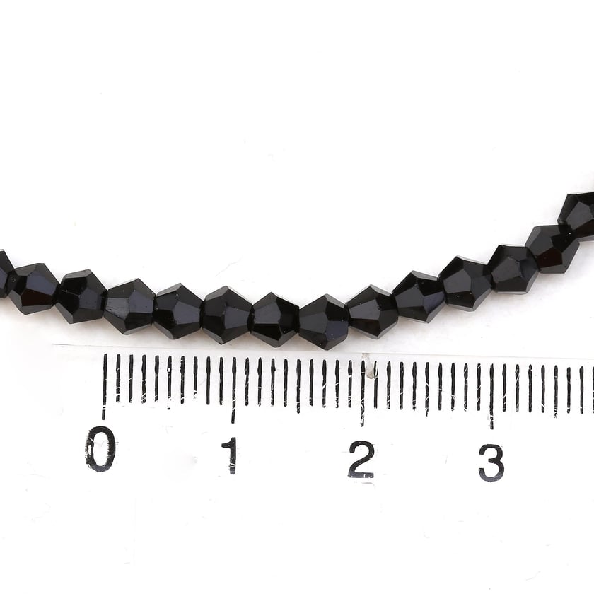 4 mm Siyah Piramit Cam Boncuk