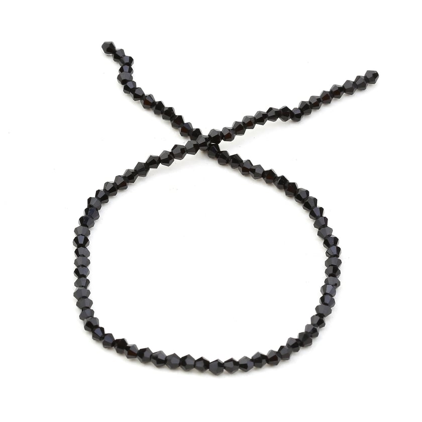 4 mm Siyah Piramit Cam Boncuk
