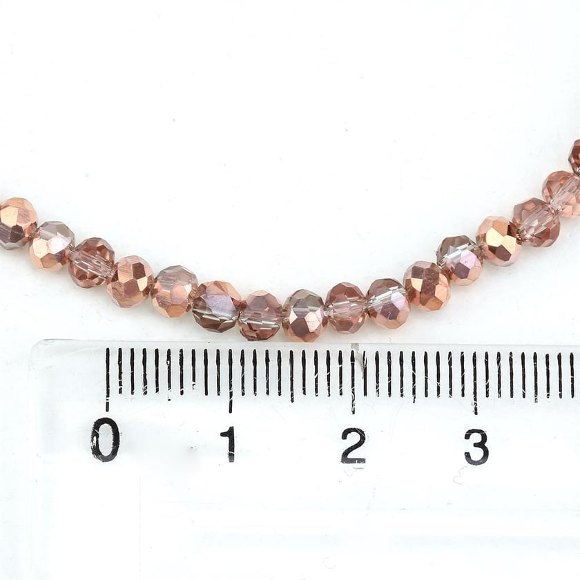 Toptan 50 Dizi 6 mm Bakır Kristal Cam Boncuk