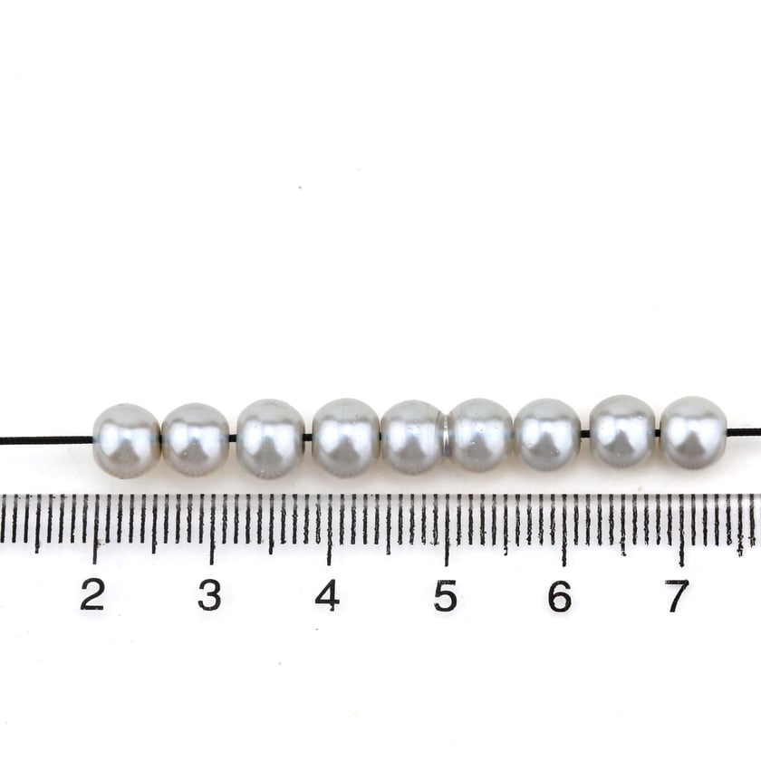 6 mm Gri Cam inci Boncuk 100 adet