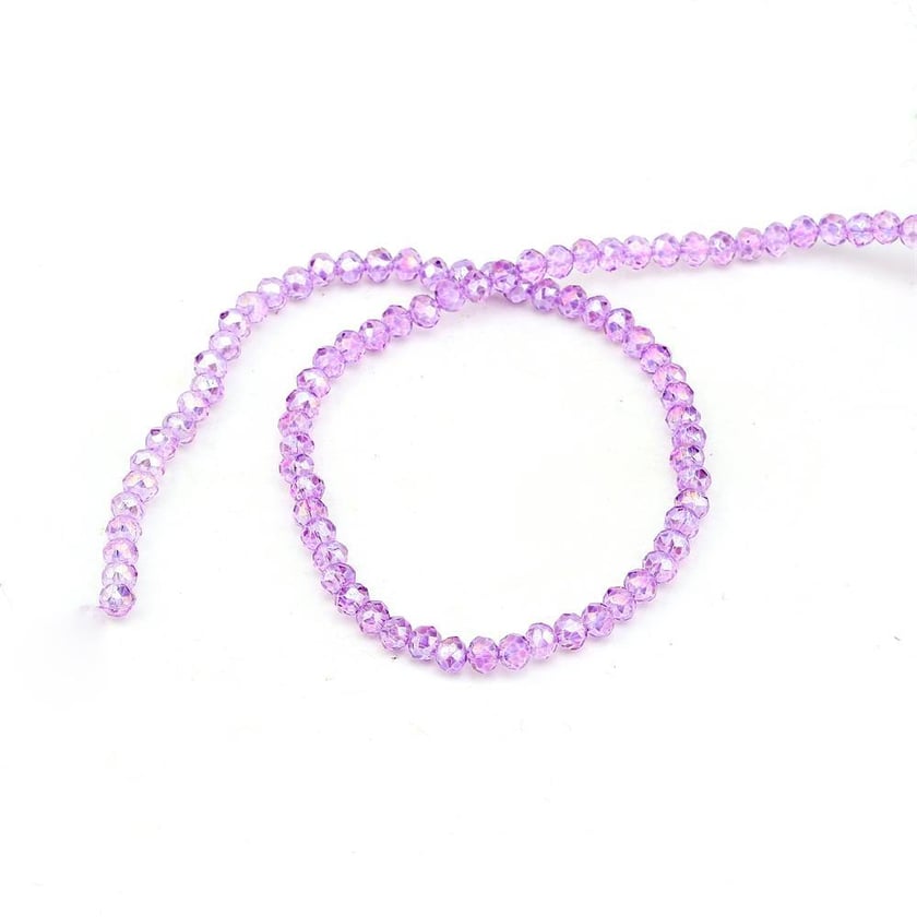 Toptan 50 Dizi 6 mm Lila Kristal Cam Boncuk