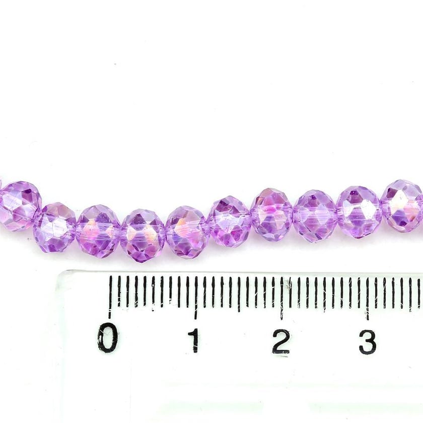 Toptan 50 Dizi 6 mm Lila Kristal Cam Boncuk