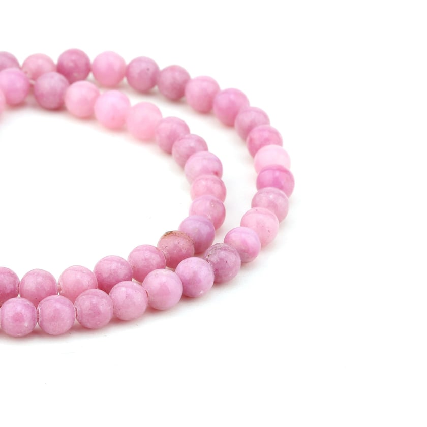 6 mm Pastel Pembe Kuvars Taşı Boncuk
