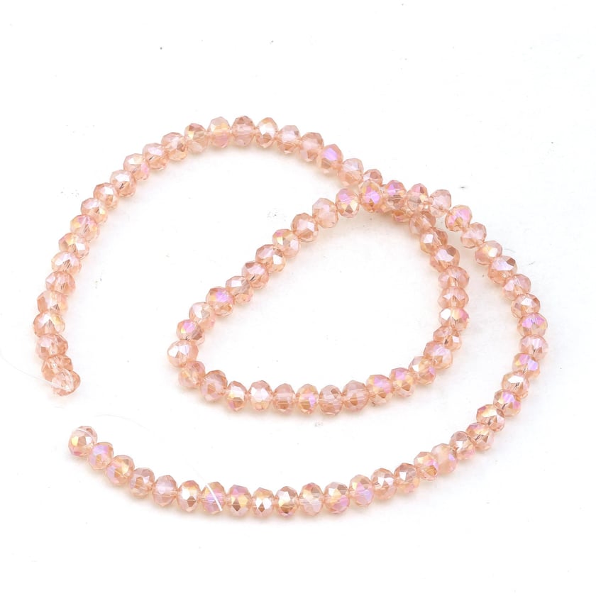 6 mm Pudra Pembe Kristal Cam Boncuk