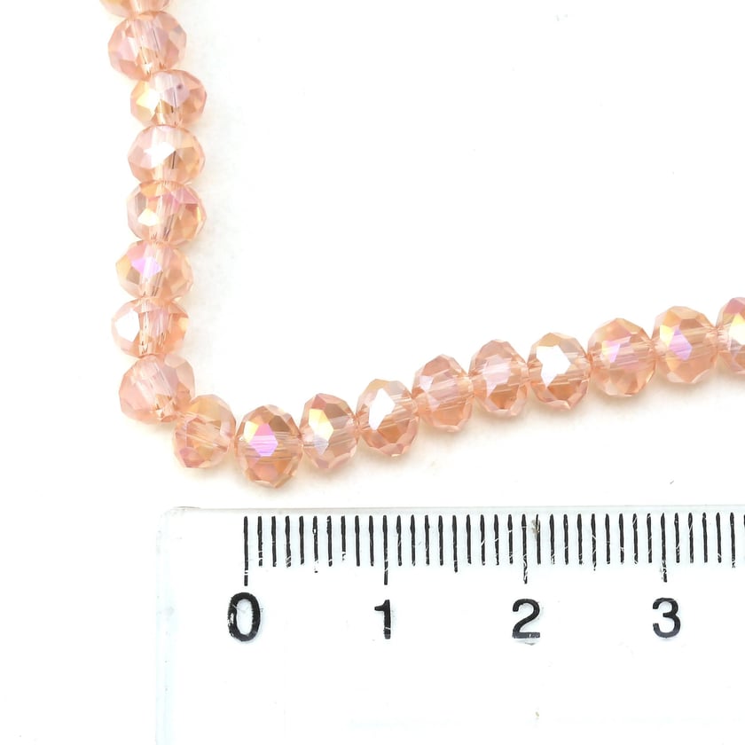 Toptan 50 Dizi 6 mm Pudra Pembe Kristal Cam Boncuk