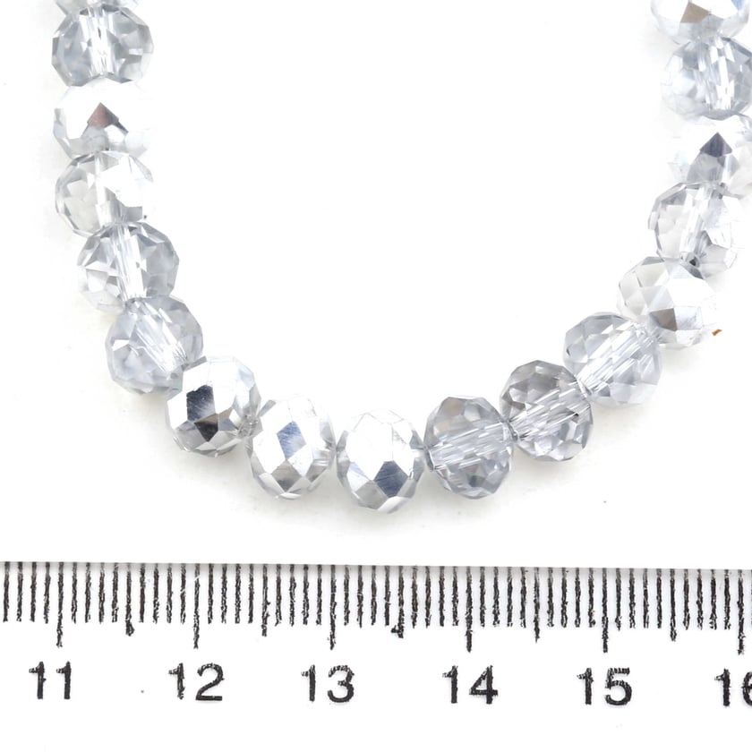 8 mm Gümüş Renk Kristal Boncuk