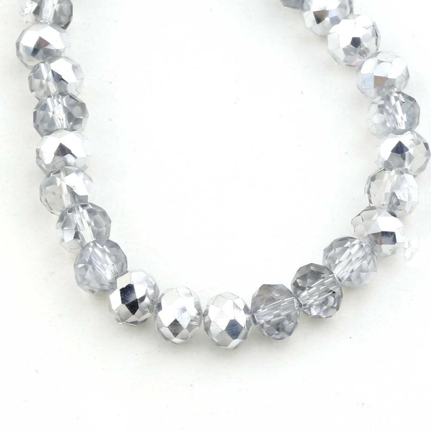 8 mm Gümüş Renk Kristal Boncuk