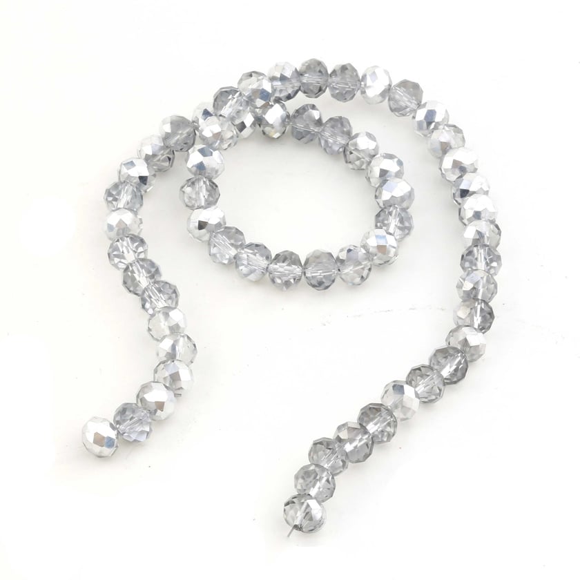 8 mm Gümüş Renk Kristal Boncuk