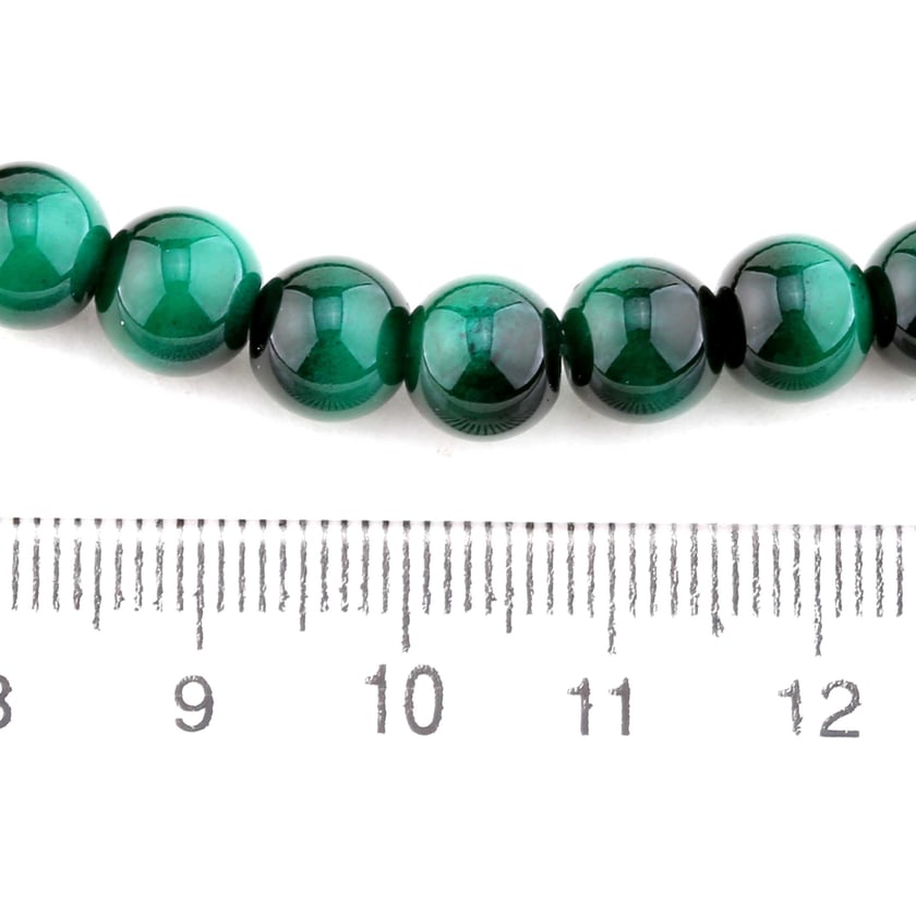 8 mm Yeşil Kaplangözü Görünümlü Cam Boncuk