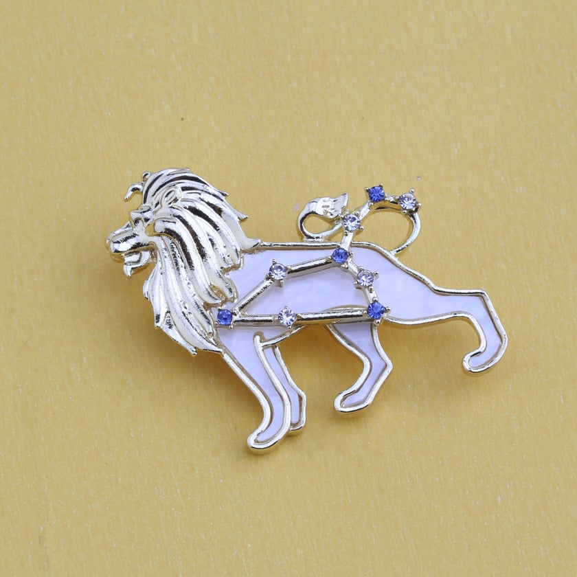 Aslan Burcu Temalı Mineli Broş