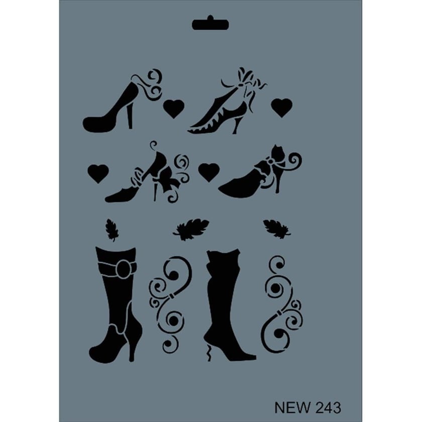 Ayakkabı Stencil Şablon 25X35 cm - Rich New 243