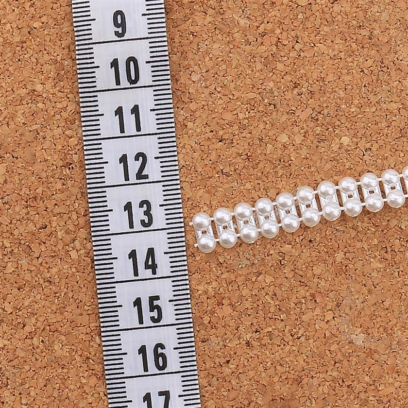 Çift Sıralı Şerit İnci Beyaz Renk 5 metre