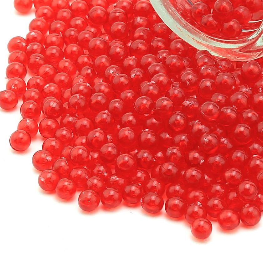 Deliksiz Plastik Boncuk 4 mm Kırmızı