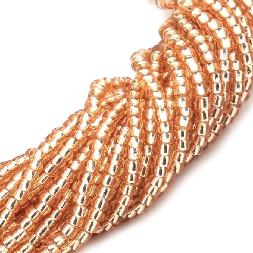Dizi Kum Boncuk Şeffaf Rose 2 mm 11/0