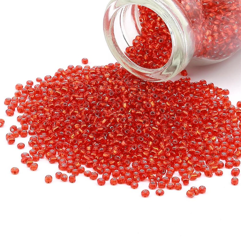 Dökme Kum Boncuk Şeffaf Kırmızı 11/0 2 mm