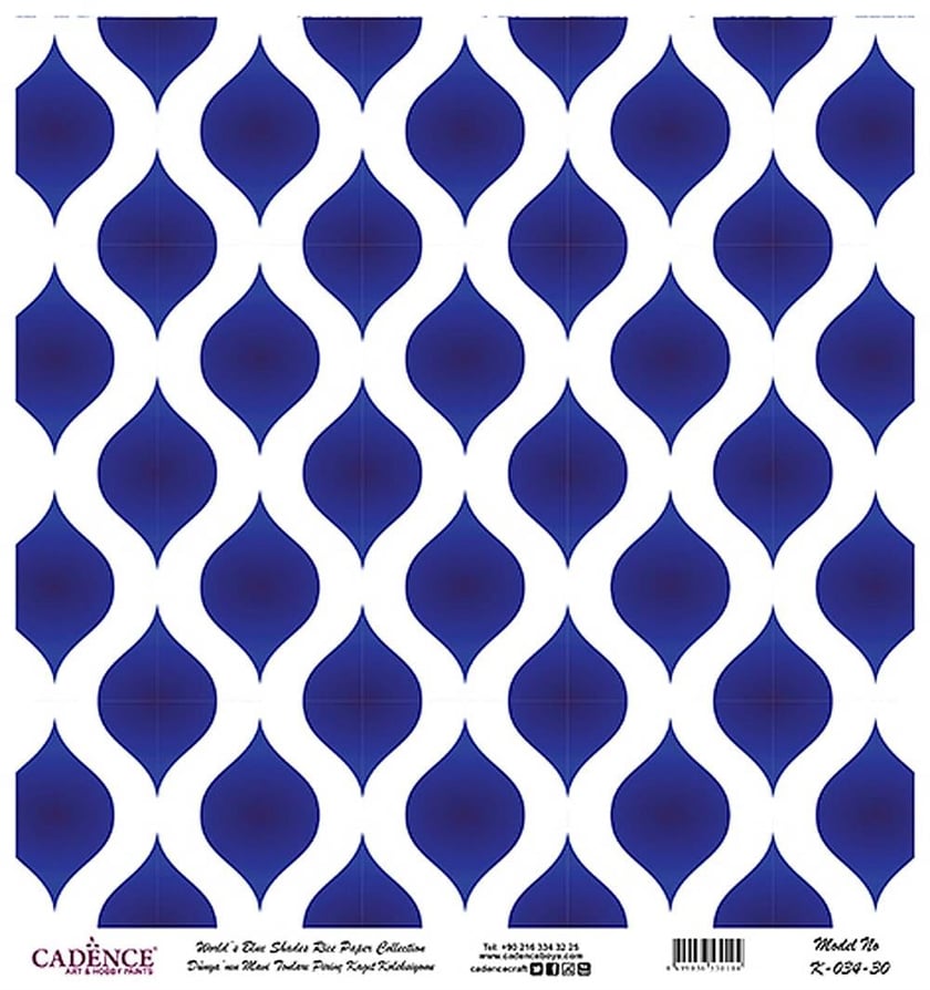 Dünya'nın Mavi Tonları Pirinç Kağıt 30x32 cm - K034