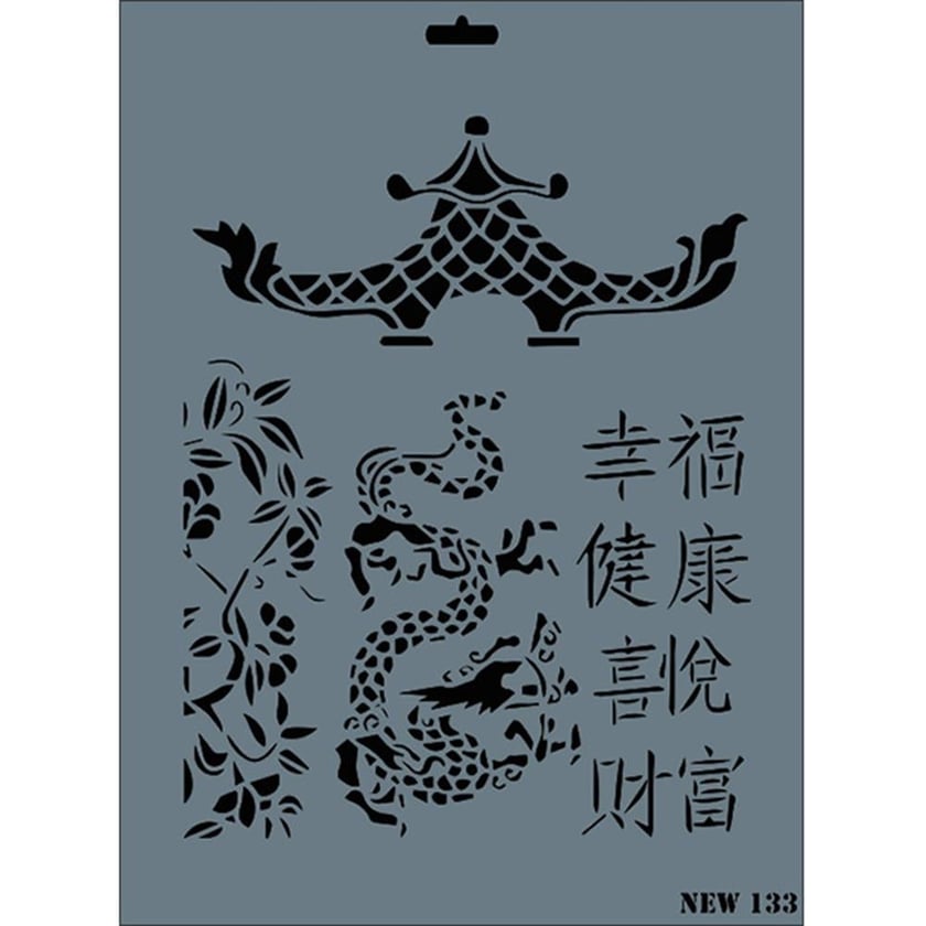 Ejderha Set Stencil Şablon 25X35 cm - Rich New 133
