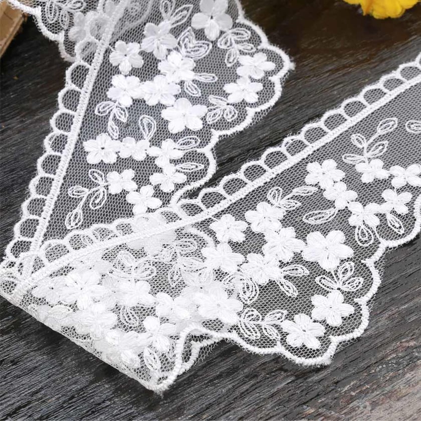 Geniş Güpür Dantel Beyaz 3406