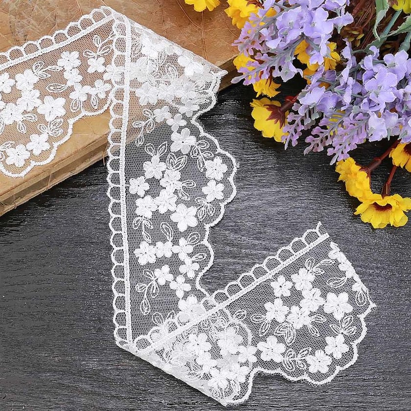 Geniş Güpür Dantel Kırık Beyaz 3406