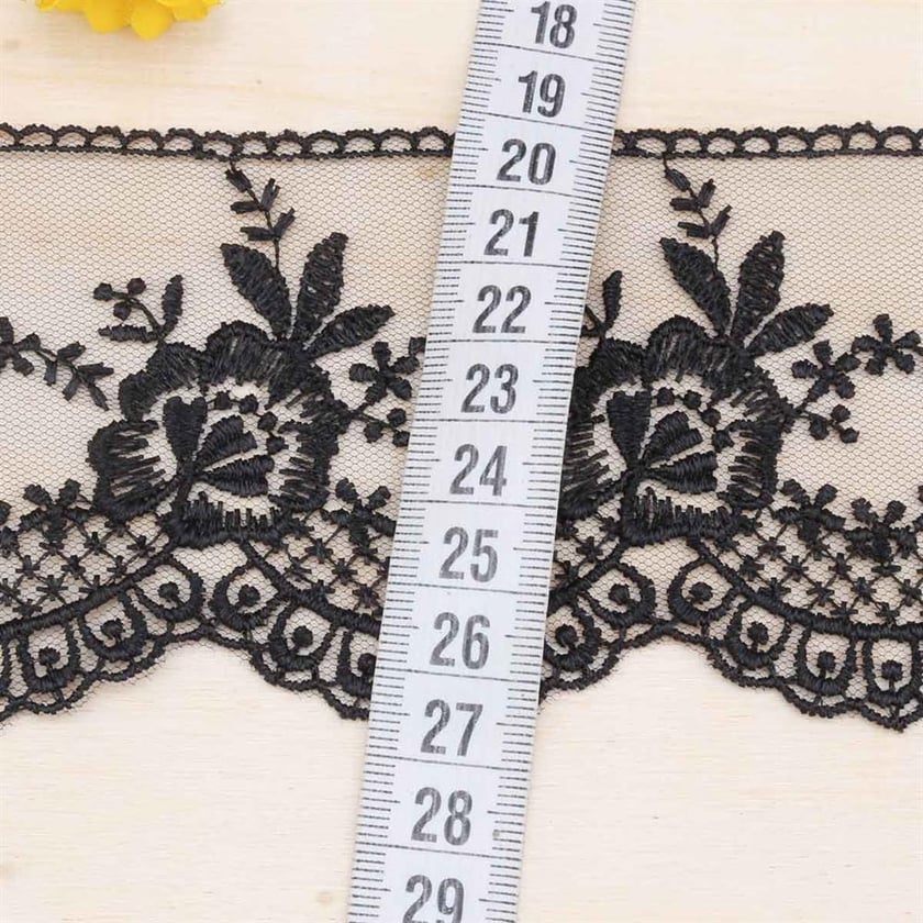 Geniş Güpür Dantel Siyah 67
