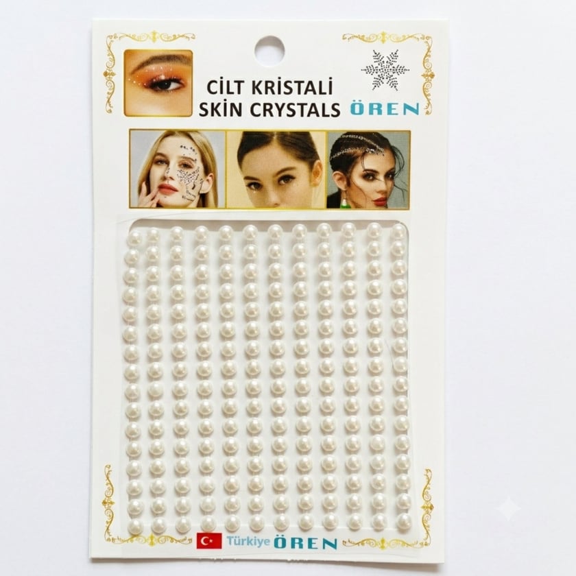 İncili Şerit Yüz Cilt Taşı Sticker
