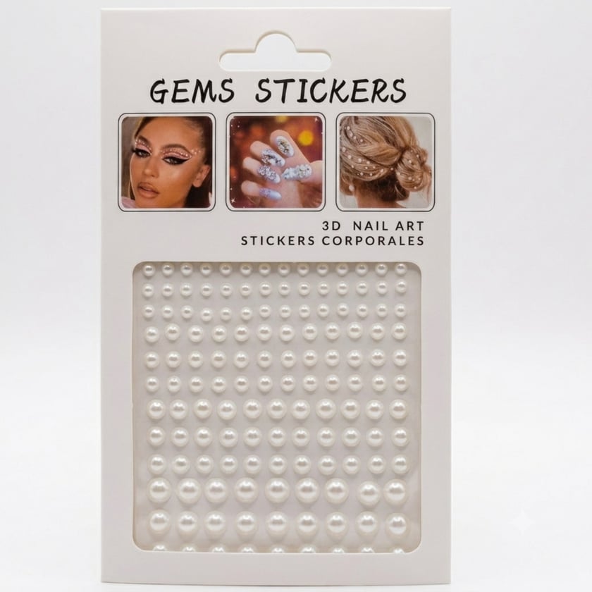 İncili Yüz Cilt Tırnak Taşı Sticker
