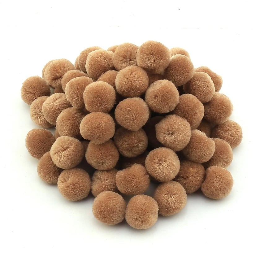 Kahverengi Yün Ponpon 2 cm 10 Adet