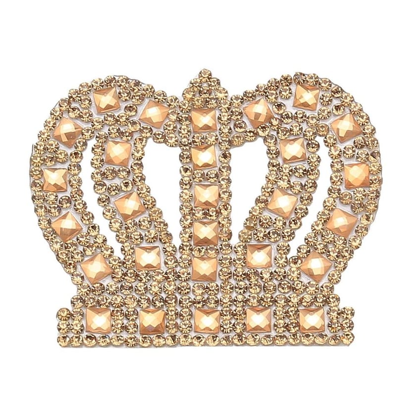 Kristal Gold Taşlı Kral Taç Motif Küçük Boy