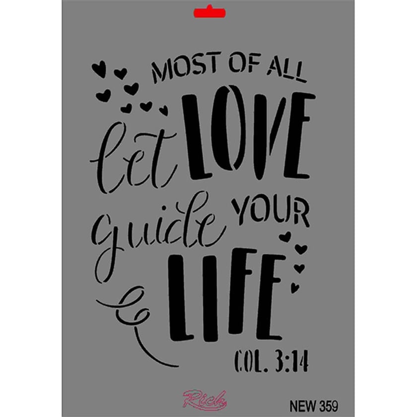 ''Love Life'' Yazılı Stencil Şablon 25X35 cm - Rich New 359