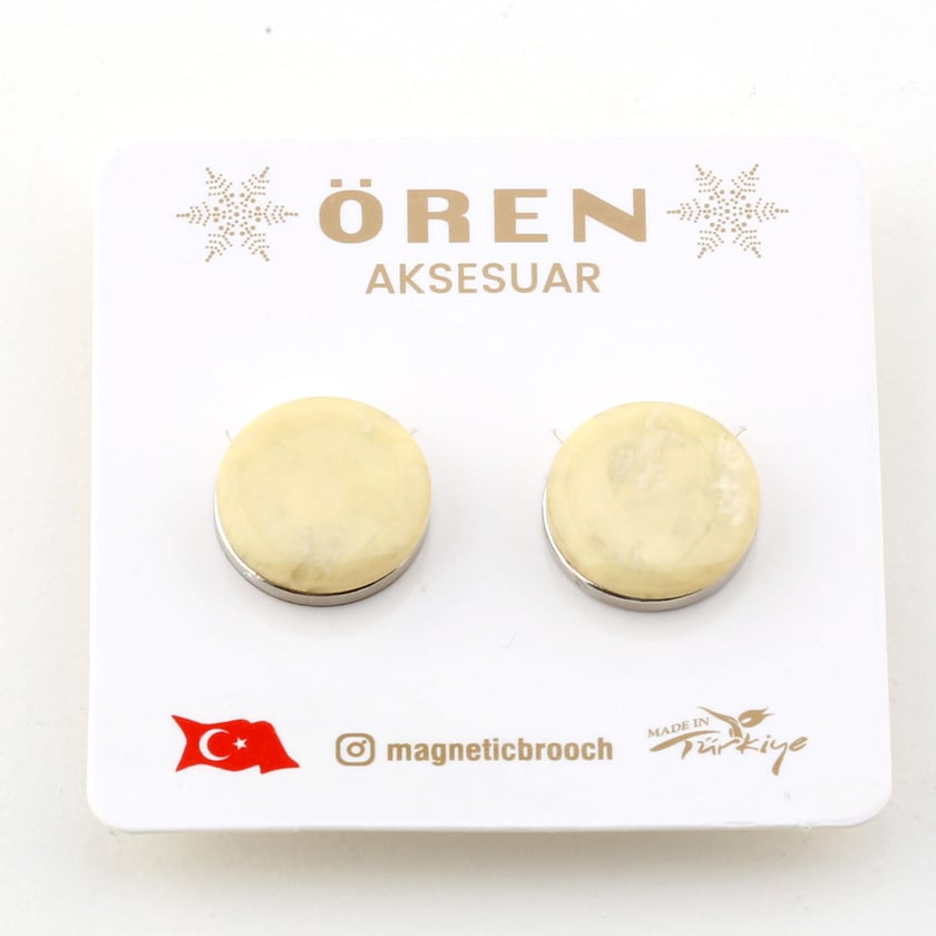 Mermer Görünümlü Mıknatıslı Eşarp Şal Tutucu