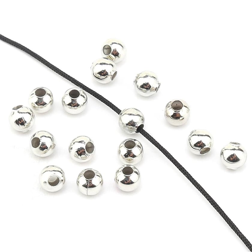 Metal Demir Top Boncuk 4 mm Gümüş (10 Adet)
