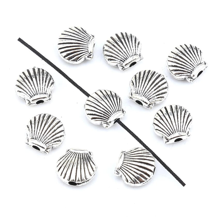 Metal İstiridye Boncuk 10 Adet