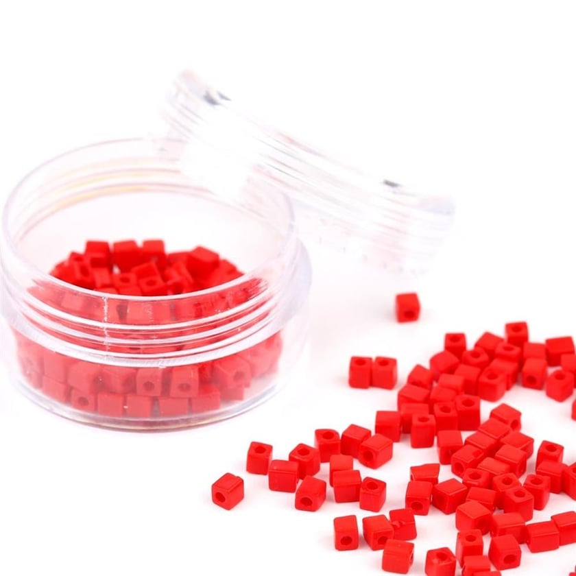 Miyuki Square Cube 3 mm Kırmızı Boncuk